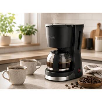 Brock CM 1501 SS кофеварка, 1,5 л, 1080 Вт, черный, антикапельный клапан, съемный фильтр, автоотключение (CM 1501 SS)