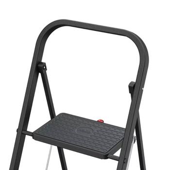 Hailo K44 StandardLine 034397310, salokāms pakāpienu soliņš, 3 pakāpieni, 150 kg, 269 cm, tērauds, melns (034397310)