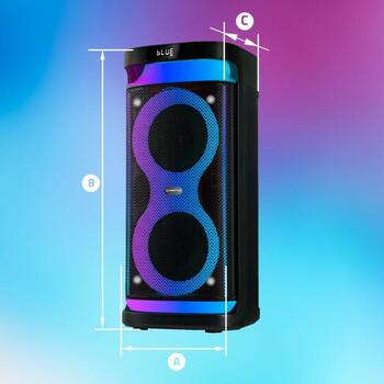 Manta Караоке колонка SPK0601B100, 100W, 7ч воспроизведения, Bluetooth, AUX, USB, MicroSD, LED подсветка (SPK0601B100)