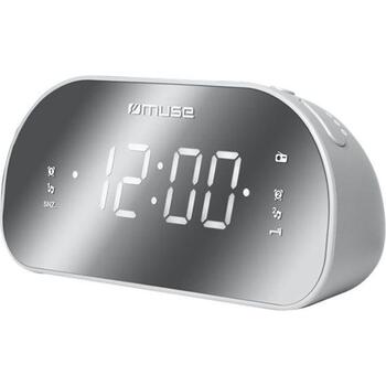 Muse Радиочасы M-170CMR, 1.2 дюйма LED дисплей, 20 FM станции, будильник, таймер, белый (M-170CMR)