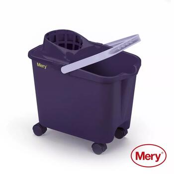 Mery Ведро 14L с отжимом на колесиках фиолетовое 05032539, 14L, антибактериальное, 2mm, носик (05032539)
