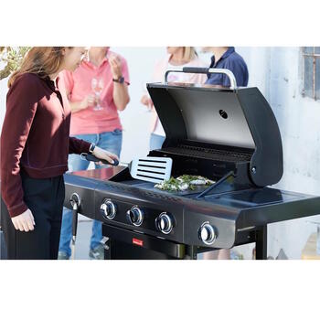 Barbecook Siesta 310 Graphite газовый гриль для готовки на улице 3 горелки 12кВт боковая горелка 2.9кВт чугунные решетки 124x56x118см BC-GAS-2072 (BC-GAS-2072)