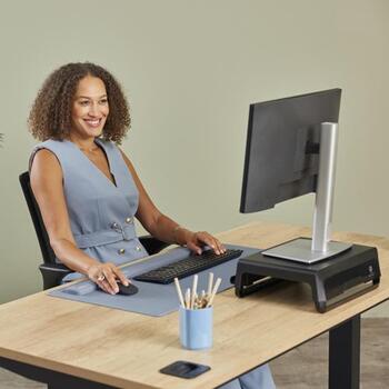 Fellowes Klaviatūras plaukstas balsts Breyta 100142577, 60 mm, 470 mm, 17.5 mm, Silikons, Antibakteriāls, Jūras (100142577)