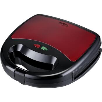 Brock SSM 2001 RD тостер для сэндвичей, 750 Вт, 4 сэндвича, красный/черный, антипригарное покрытие, индикаторы (SSM 2001 RD)