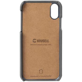 Krusell Sunne Cover Apple iPhone XS Max vintage black, 61539, aizmugurējais vāciņš, ādas imitācija, melns (61539)