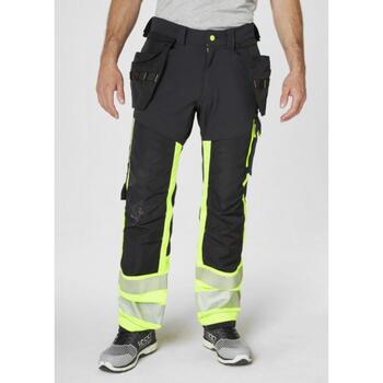 Helly Hansen Hi-vis брюки Icu 77471_369-C58&HH, C58, CL1, желтый/черный, с карманами, усиление Cordura, светоотражающая печать 3M (77471_369-C58&HH)