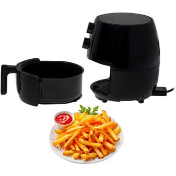 Adler karstā gaisa friteris AD 6312, 1600 W, 2.5 L, konvekcija, melns, automātiskā izslēgšanās, noņemams konteiners (AD 6312)