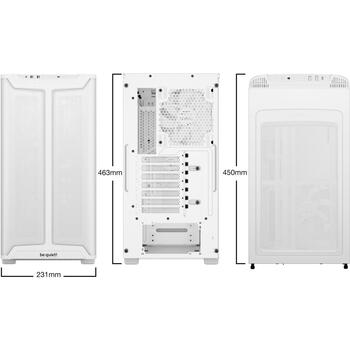 Be Quiet Kaste PURE BASE 501 DX BGW77, 450mm, 231mm, 463mm, 3x140mm ventilatori, 5x2.5