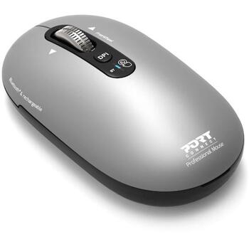 Port Connect PURE MAC 910009, bezvadu optiskā pele, Bluetooth, 2.4 GHz, 1000/1600/2400/3200 DPI, 4 pogas, ritināšanas ritenītis (910009)