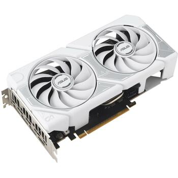 Asus Видеокарта DUAL-RTX5060-O8G-WHITE, 8 ГБ GDDR7, 3840 CUDA ядер, 2.5 слота, PCIe 5.0, 2 вентилятора, 7680 x 4320 (DUAL-RTX5060-O8G-WHITE)