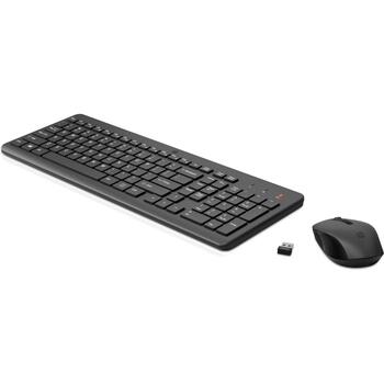 HP Беспроводной комплект клавиатуры и мыши 2V9E6AA, 1600 DPI, 10 м, английская раскладка, черный, мембранные клавиши (2V9E6AA)