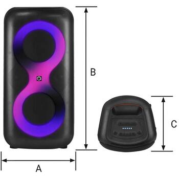Manta Караоке колонка SPK0401B100, 100 W, Bluetooth, X-BASS, 10 ч воспроизведения, встроенный аккумулятор (SPK0401B100)