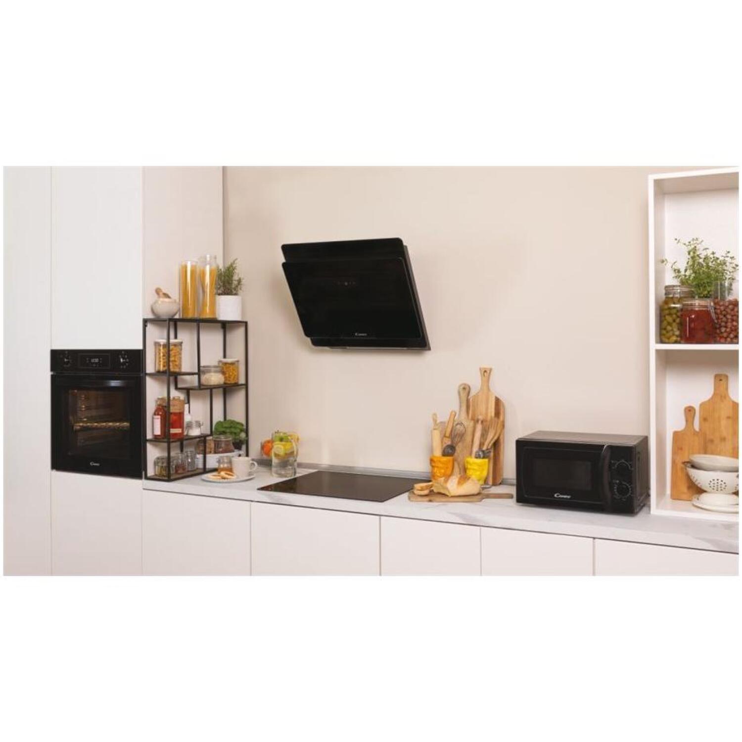 Candy Микроволновая печь CMW20SMB, 20 Л, 700 Вт, Свободно стоящая, Черная, Механический тип управления (CMW20SMB)