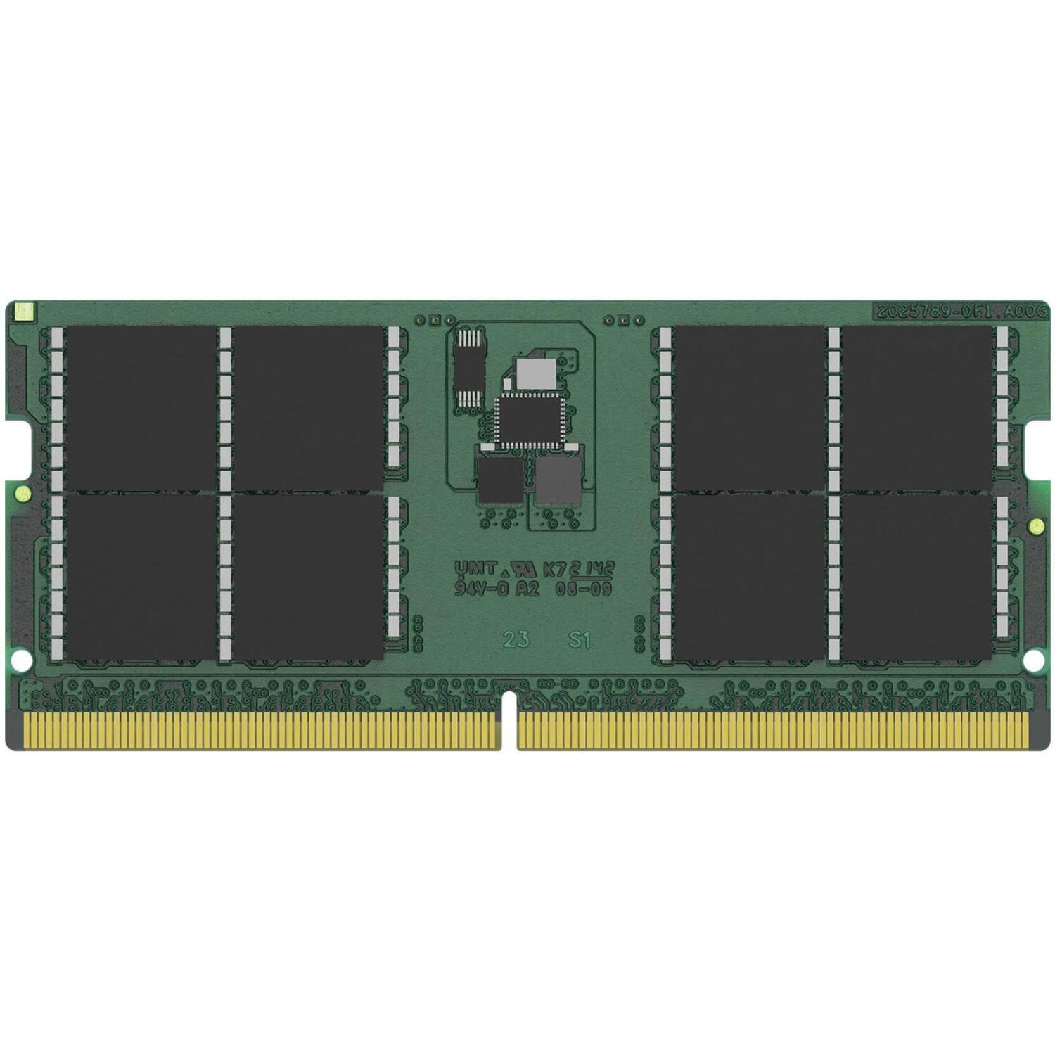 Kingston Модуль памяти KVR56S46BD8-32, 32 ГБ, DDR5, 5600 MT/s, SO-DIMM 262-pin, двухранговый, небуферизованный (KVR56S46BD8-32)