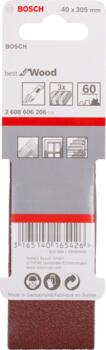 Slīplente kokam, vario 40x303,K60,3 gab., Lentes slīpmašīnām PRO X440 SLĪPLENTA, 2608606206, BOSCH (2608606206)