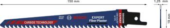 1 Zobenzāģa asmens S641HM Fiber Plasterboard, Zobenzāģiem EXPERT FIBER PLASTER S641HM ASMENS, 2608900407, BOSCH (2608900407)