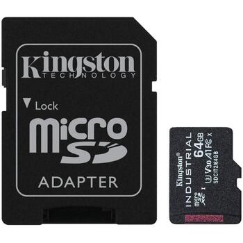 Kingston карта памяти SDCIT2/64GB, 64 ГБ, A1, V30, UHS-I, Class 10, microSDXC, SD адаптер (SDCIT2/64GB)