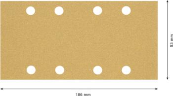 Slīppapīrs, kokam, perf 186x93,G60,50gab, Orbitālajām slīpmašīnām EXPERT C470 SMILŠPAPĪRS, 2608900936, BOSCH (2608900936)