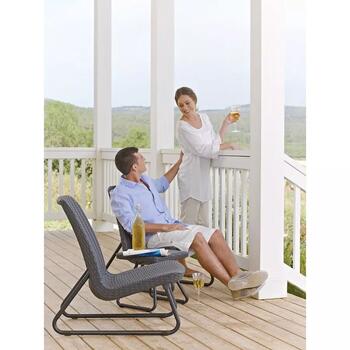 Keter Rio Patio Set 29197637939, 2 кресла и стол, 77.5x54x79cm, 38x38x36.5cm, 14.4kg, устойчив к УФ (29197637939)