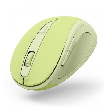 Hama bezvadu datorpele WM-400 173038, 1600 DPI, 2.4 GHz, 10 m, optiskā, 6 pogas, klusa, ergonomiska, USB Type-A uztvērējs, zaļa (00173038)