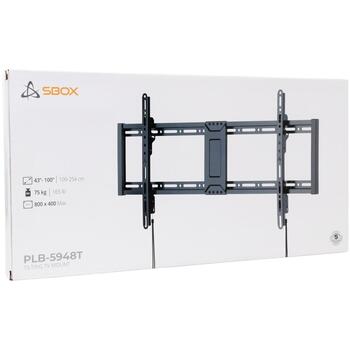 Sbox televizora kronšteins PLB-5948T-2, 43''–100'', 75kg, 200x200–800x400, melns, 4.2cm no sienas (PLB-5948T-2)