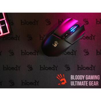 A4Tech Игровая мышь A4TMYS47696, 12000 CPI, 300 IPS, 8 кнопок, RGB подсветка, беспроводная, USB зарядка (A4TMYS47696)
