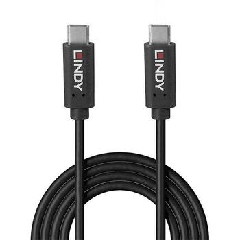 Lindy kabelis USB 3.2 Type C 36975 0.5m, 20Gbps, 100W PD, GRS, USB 3.2 Type C vīriešu savienotāji (36975)