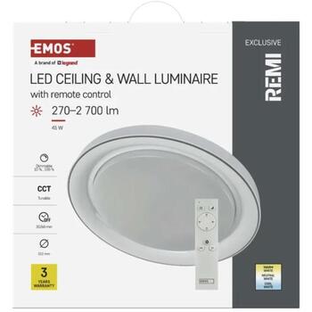 Emos LED Лампа REMI ZM5113, 45 W, 2700-6500 K, 2700 lm, IP20, круглая, пульт дистанционного управления, затемнение (ZM5113)