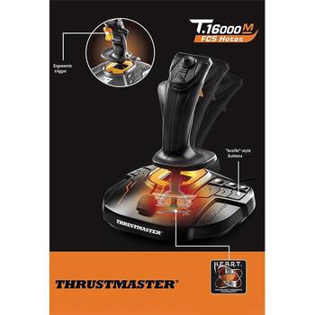 Thrustmaster Джойстик T.16000M FCS 2960773, 4 оси, технология H.E.A.R.T HallEffect, USB, проводной, PC, эргономичный триггер (2960773)