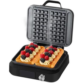 Lovio Vafeļu panna LVWF002BK, 1500W, 2 vafeles, 6 pakāpju regulēšana, skaņas paziņojumi, neslīdošas kājiņas (LVWF002BK)