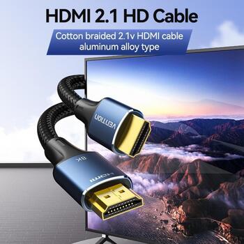 Vention HDMI кабель ALGLI, 8K@60Hz, 48Gbit/s, 3м, с заземлением, Dolby Vision, 3D, динамический HDR (ALGLI)