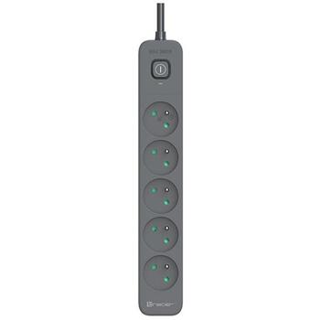 Tracer Удлинитель TRALIS47023, 1,8 м, 3680 Вт, 5 розеток, защита от перенапряжения, выключатель (TRALIS47023)
