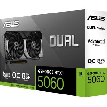 Graphics Card|ASUS|NVIDIA|GeForce RTX 5060|8 GB|GDDR7|128 bit|PCI Express 5.0|Active|DUAL-RTX5060-O8G-A (DUAL-RTX5060-O8G-A)