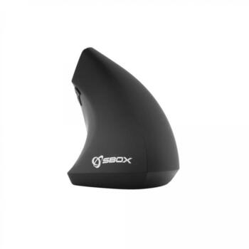Sbox VM-065W vertikālā pele, VM-065, USB 2.0, RF 2.4 GHz, optiskais sensors, 800/1200/1600 DPI, 6 pogas, 2xAAA, melna (VM-065)