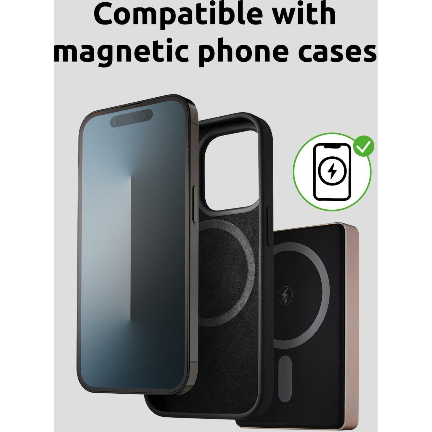 Intenso Power Bank 7344033 10000 мАч, 15 Вт беспроводная зарядка, 20 Вт USB-C PD, совместим с MagSafe, розовый (7344033)
