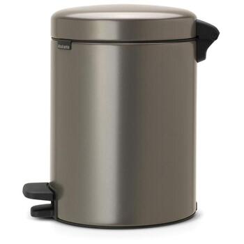 Brabantia NewIcon 112683 педальное ведро, 5 л, нержавеющая сталь, непроницаемое для запахов, нескользящее основание (112683)