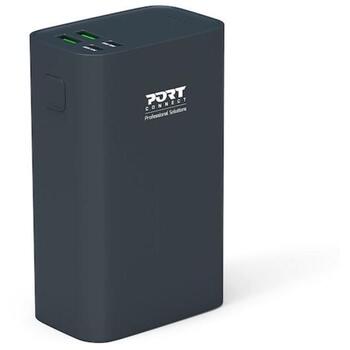 Port Connect Power Bank 907004, 26800 mAh, 99 Wh, 65 W, 5/9/12/15/20 V, 3.25 A, Li-Poly, USB-C, USB-A, синий, быстрая зарядка (907004)