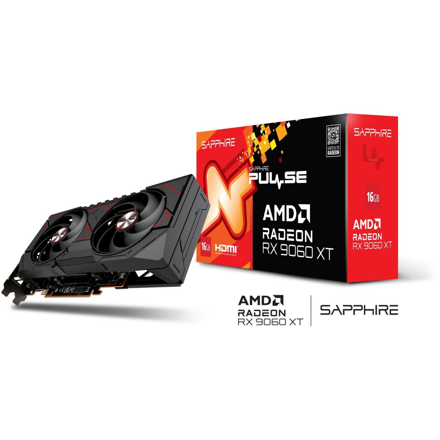 Sapphire Видеокарта PULSE 11350-03-20G 16GB GDDR6, 7680 x 4320, PCIe x16 5.0, 2 вентилятора, 32 вычислительных блока (11350-03-20G)