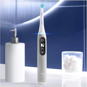 Oral-B elektriskā zobu birste iO6s Grey Opal 445258, 2 galviņas, 5 režīmi, pelēka, uzlādējama, litija jonu akumulators (iO6s Grey Opal)