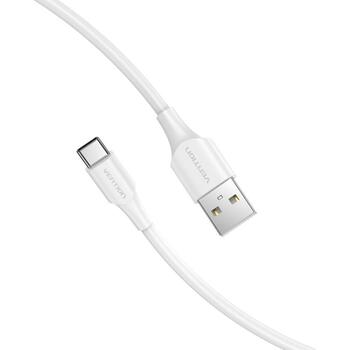 Vention USB 2.0 A Male uz C Male 3A kabelis 2M balts CTHWH, 2m, 3A, 0.48Gbit/s, PVC apvalks, Ni pārklājums (CTHWH)