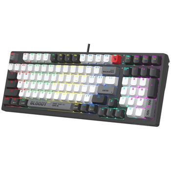 A4Tech Клавиатура A4TKLA47735, механическая, 98 клавиш, серый, BLMS красный, USB, 2.4G, Bluetooth 5.1, подсветка (A4TKLA47735)