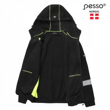 Pesso Hi-Vis куртка с капюшоном Jersey_HV JERSEY_HV-4XL, 4XL, черный/желтый, 65% хлопок/35% полиэстер, 300г/м² (JERSEY_HV-4XL)