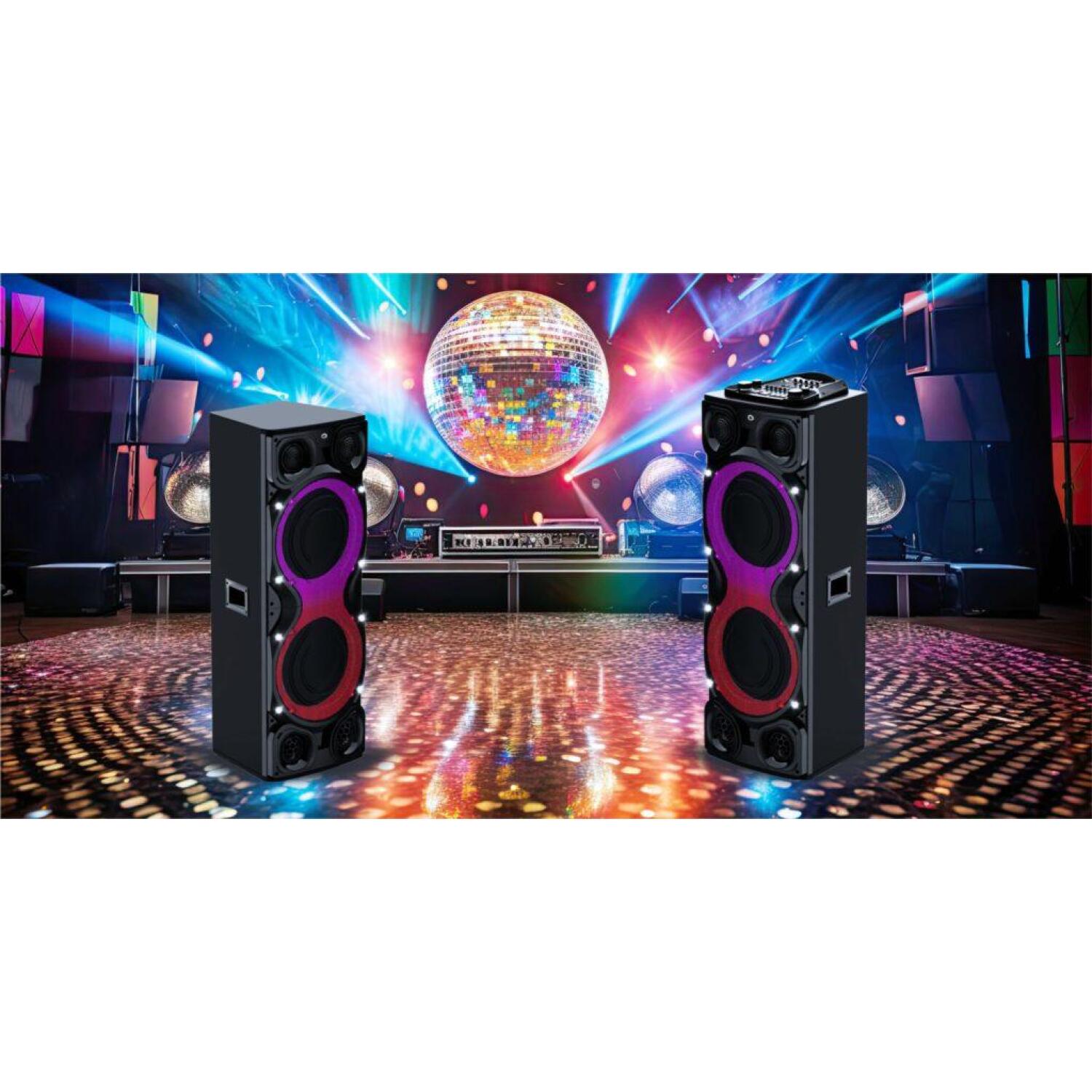 Manta Караоке колонка SPK1204X800D, 800W, 2x входа для микрофона, Bluetooth, AUX, USB, SD, LED подсветка (SPK1204X800D)