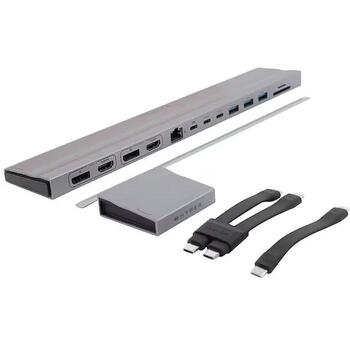 Hyper док-станция HD156-GL, 3x HDMI 4K 60Hz, 3x DP 4K 60Hz, 2x USB-C 10Gbps, USB-C PD 100W, USB-A 10Gbps, 2x USB-A 5Gbps (HD156-GL)