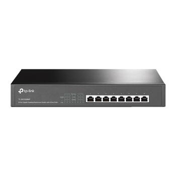 TP-Link TL-SG1008MP сетевой коммутатор неуправляемый 8× Gigabit RJ45 PoE+ настольный чёрный (TL-SG1008MP)