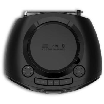 Philips CD Soundmachine TAZ2200/10, kasešu un CD atskaņotājs, FM radio, Bluetooth, USB, 3,5mm audio ieeja, 2x3W, melna (TAZ2200/10)