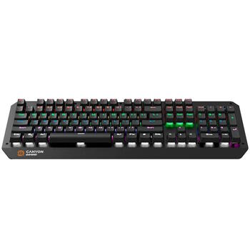 Vadu mehāniskā spēļu klaviatūra 104 taustiņi RGB apgaismojums 17 hot-keys USB Hazard GK-6 Melna CND-SKB6-US CANYON (CND-SKB6-US)