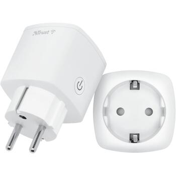 Trust viedā kontakligzda 71301, 2 gab., WiFi 2,4GHz, 3000W, balta, iekštelpām, Google Home, Alexa (71301)