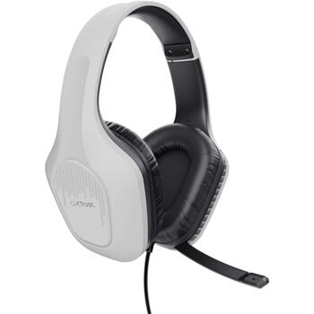 Trust наушники GXT 415W Zirox 50 мм, 20 - 20000 Гц, 2 м кабель, белый, неодимовые магниты, регулируемая дужка (25147)