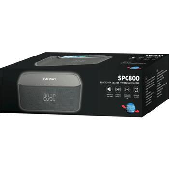 Nasa Bluetooth динамик/ будильник/ беспроводное зарядное устройство SPC800, 10W RMS, 5W беспроводная зарядка, Bluetooth 5.0 (SPC800)